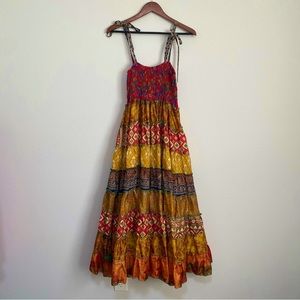 Patchwork Tiered Maxi Dress